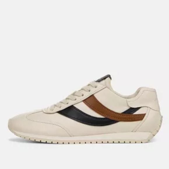 Vince Oasis Leather Runner Sneaker Cream Retro Style Lace Up Wave Sz 10 - Picture 2 of 14